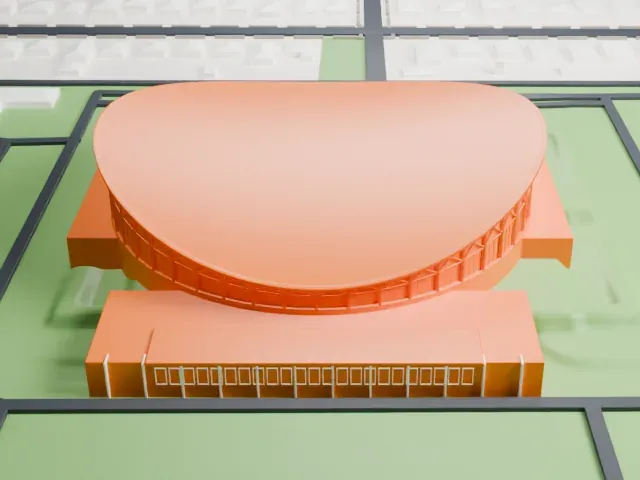 Arizona Veterans Memorial Coliseum model, West view