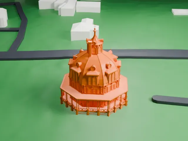 Armour–Stiner House model, South view