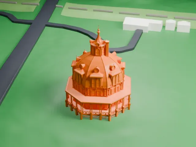 Armour–Stiner House model, West view
