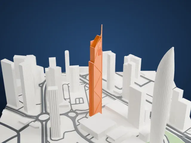 Arraya Tower model, East view