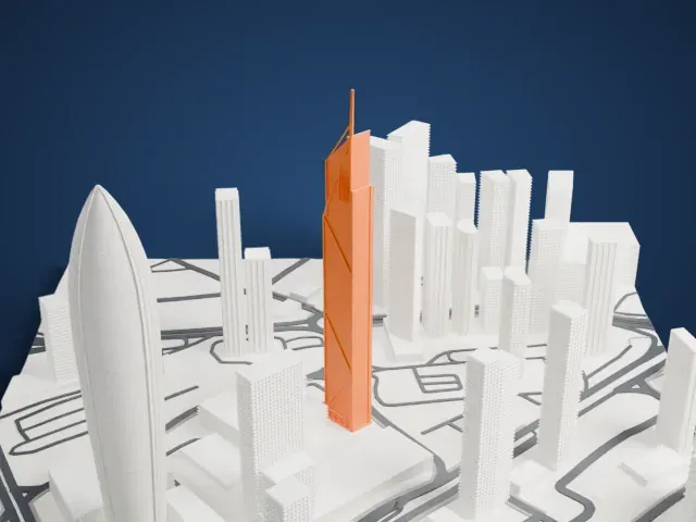 Arraya Tower model, North view