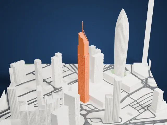 Arraya Tower model, South view