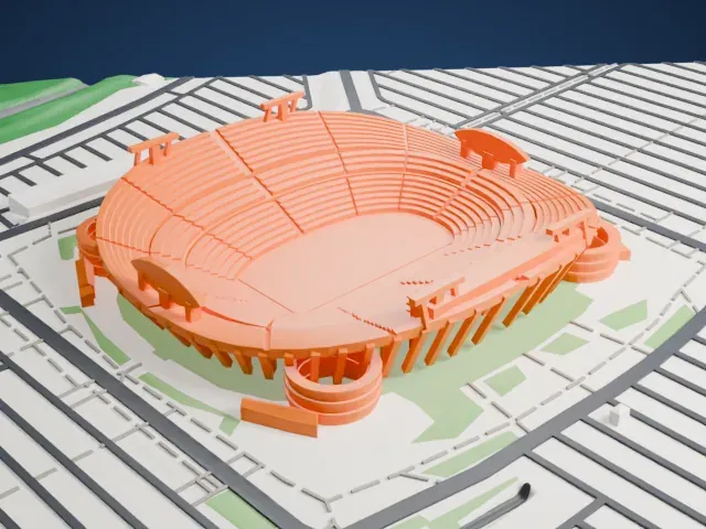 Arrowhead Stadium model, East view