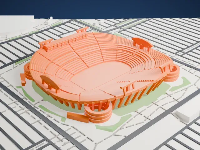 Arrowhead Stadium model, West view