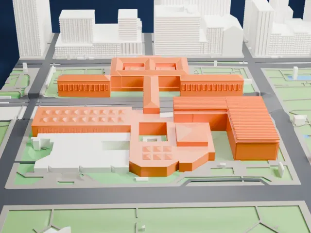 Art Institute of Chicago model, East view