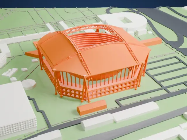 Arthur Ashe Stadium model, North view