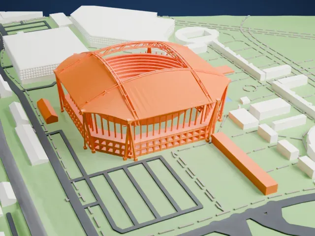 Arthur Ashe Stadium model, West view