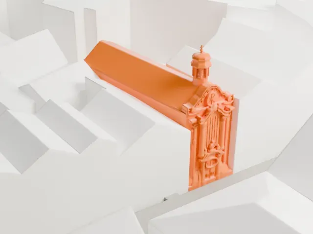 Asam Church, Munich model, South view