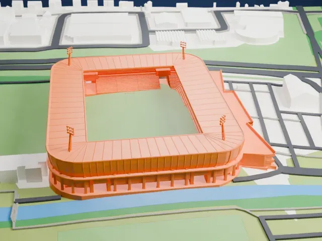 Asito Stadion model, North view