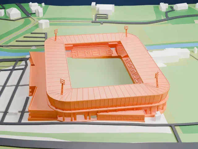 Asito Stadion model, South view