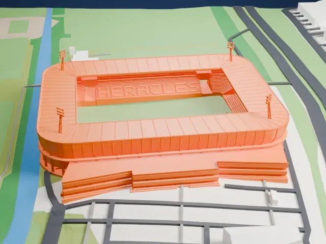 Asito Stadion model, West view