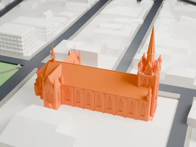 Assumption Cathedral model, East view