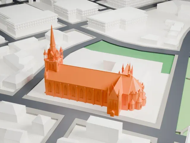 Assumption Cathedral model, West view
