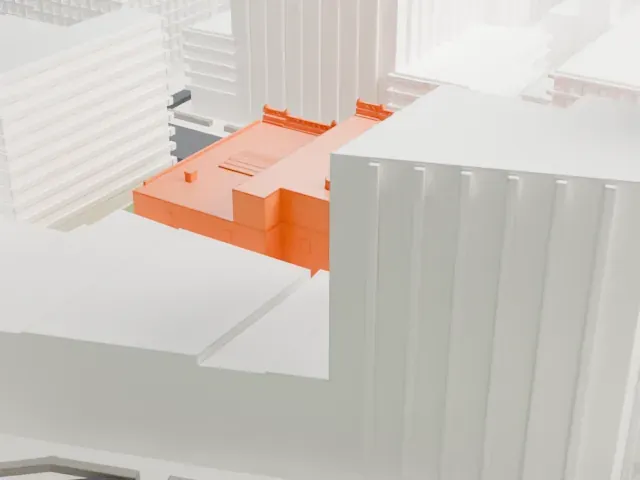 Astor Library Building model, East view