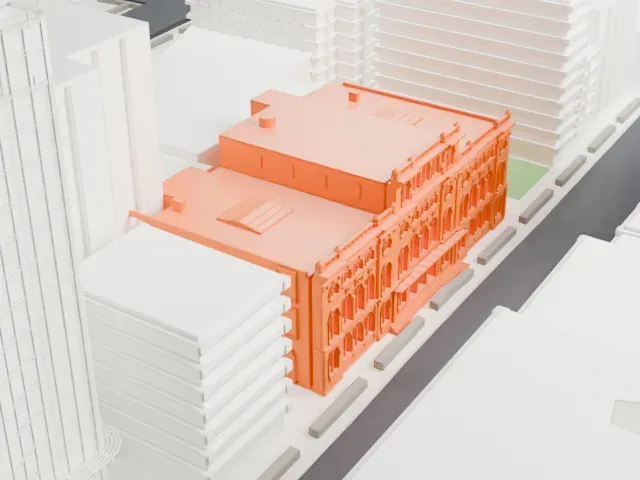Astor Library Building model, North view