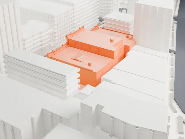 Astor Library Building model, South view