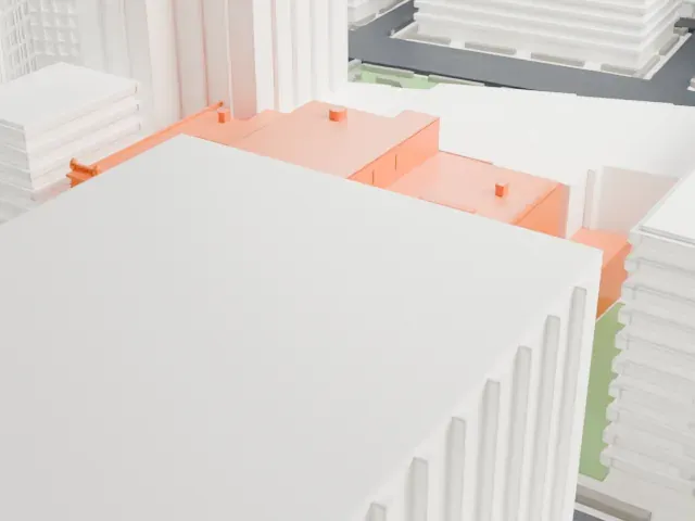 Astor Library Building model, West view