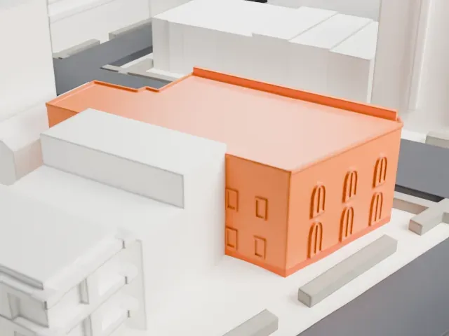 Astoria Center of Israel model, East view
