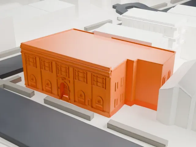 Astoria Center of Israel model, West view