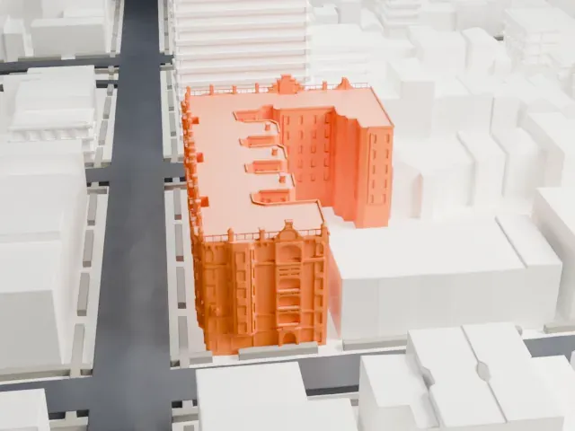 Astral Apartments model, South view