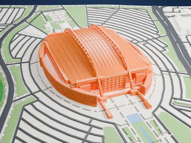 AT&T Stadium model, East view