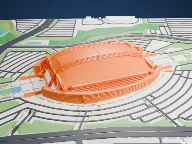 AT&T Stadium model, North view