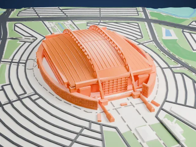 AT&T Stadium model, West view