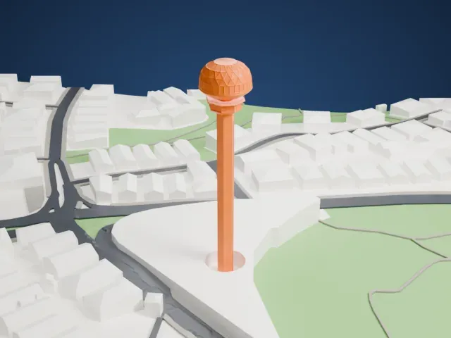Atakule model, East view