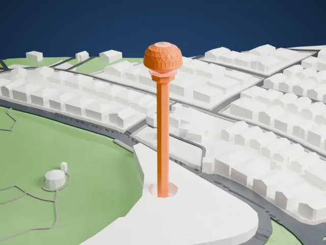 Atakule model, West view