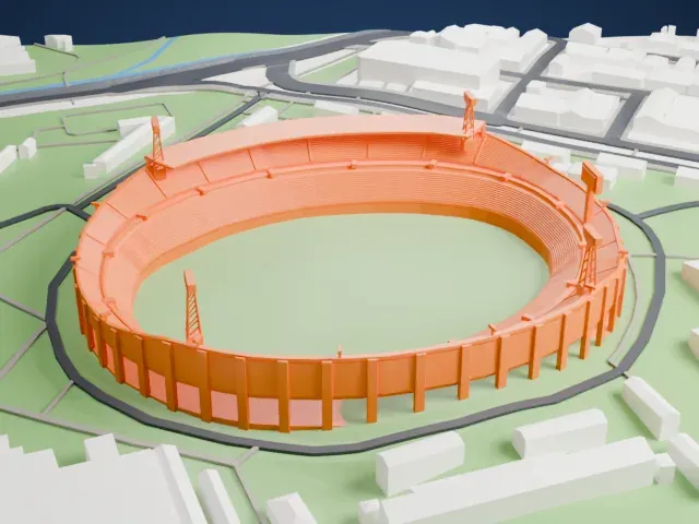 Atanasio Girardot Stadium model, East view