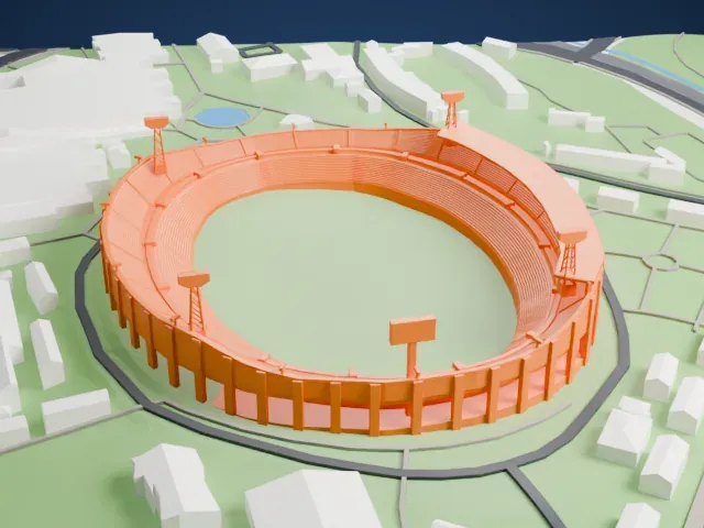 Atanasio Girardot Stadium model, North view