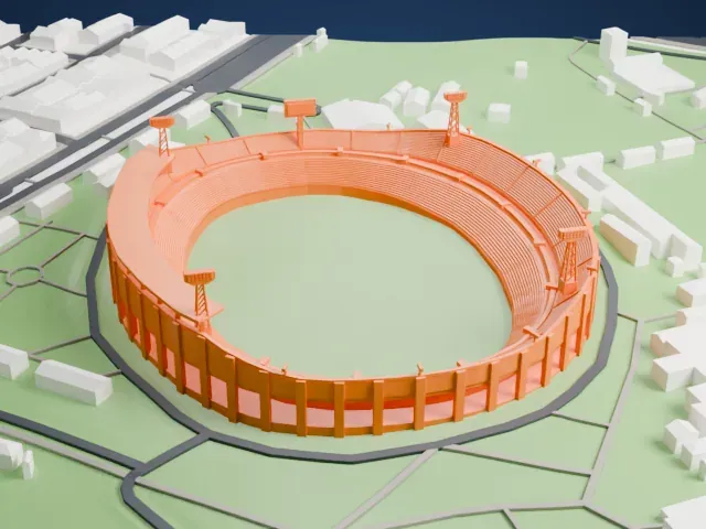 Atanasio Girardot Stadium model, South view