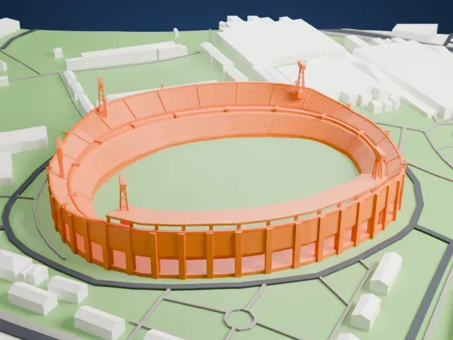 Atanasio Girardot Stadium model, West view