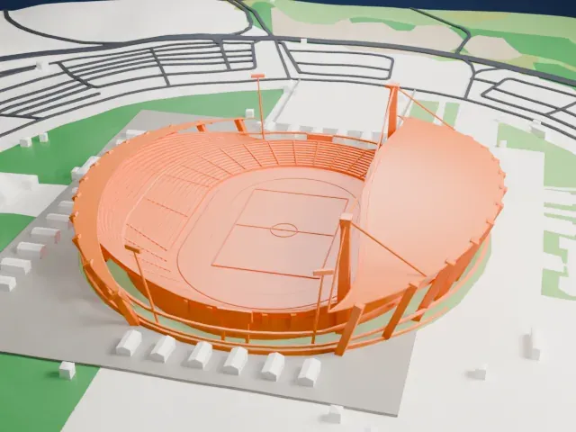 Atatürk Olympic Stadium model, North view