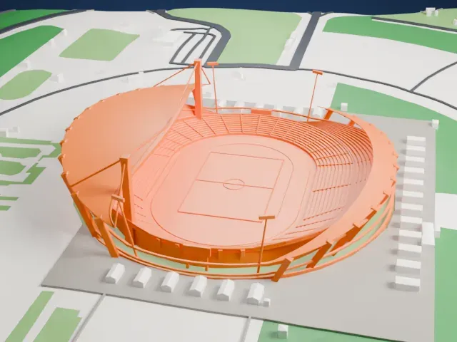 Atatürk Olympic Stadium model, South view