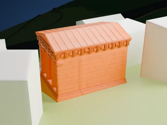 Athenian Treasury model, North view