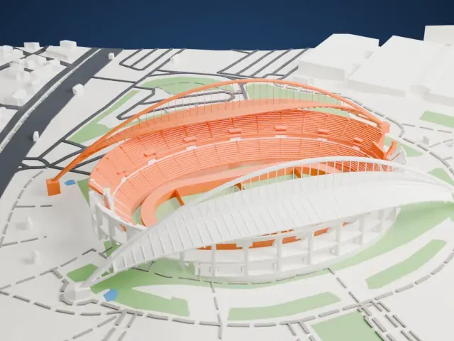 Athens Olympic Stadium model, East view