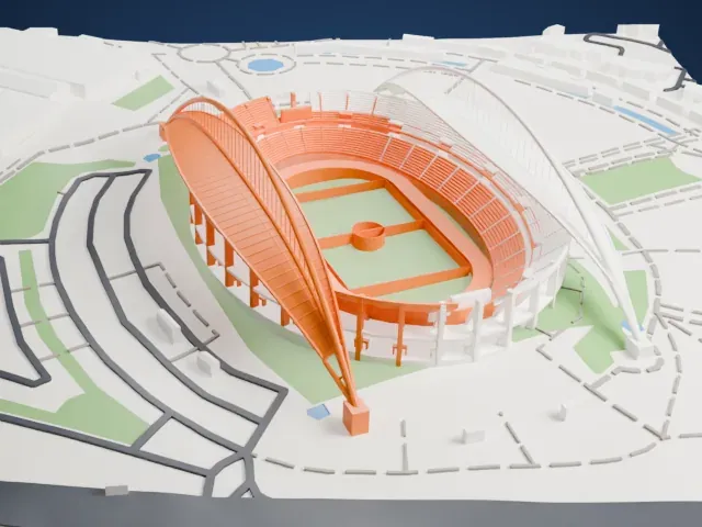 Athens Olympic Stadium model, South view