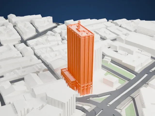 Athens Towers model, North view