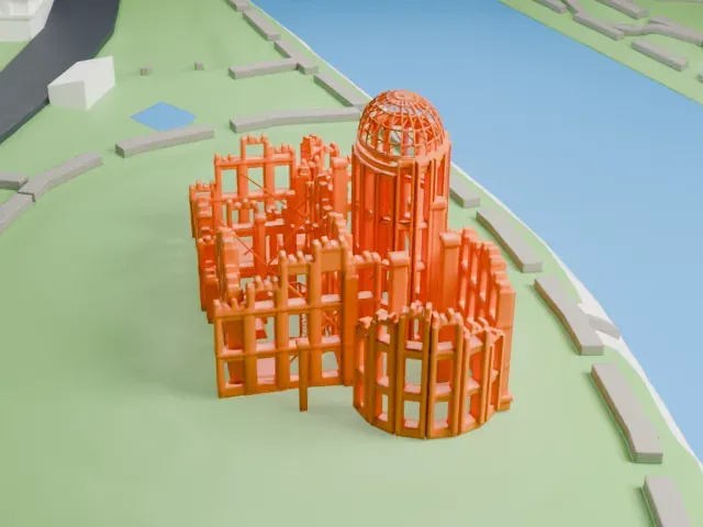 Atomic Bomb Dome model, North view