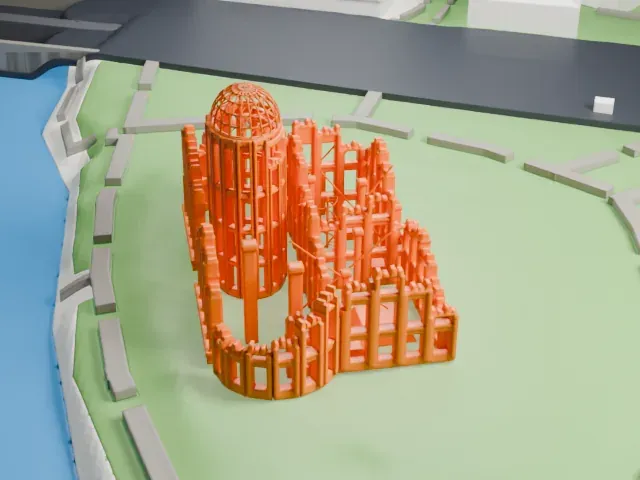 Atomic Bomb Dome model, South view