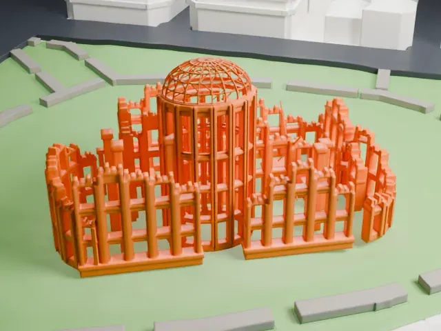 Atomic Bomb Dome model, West view