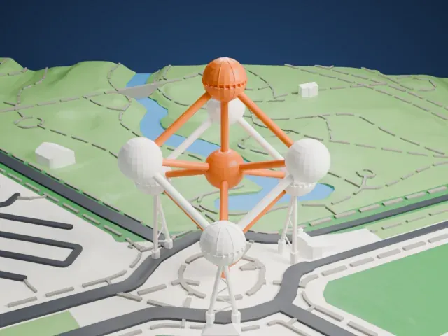 Atomium model, West view