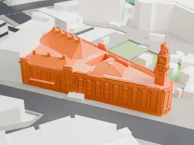 Auckland Town Hall model, East view