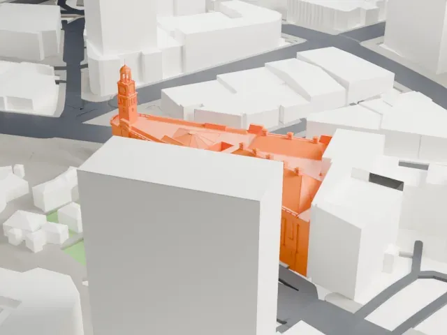Auckland Town Hall model, West view