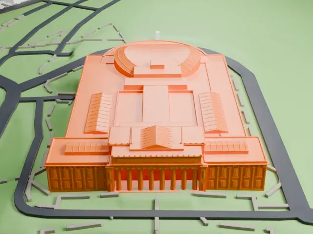 Auckland War Memorial Museum model, North view