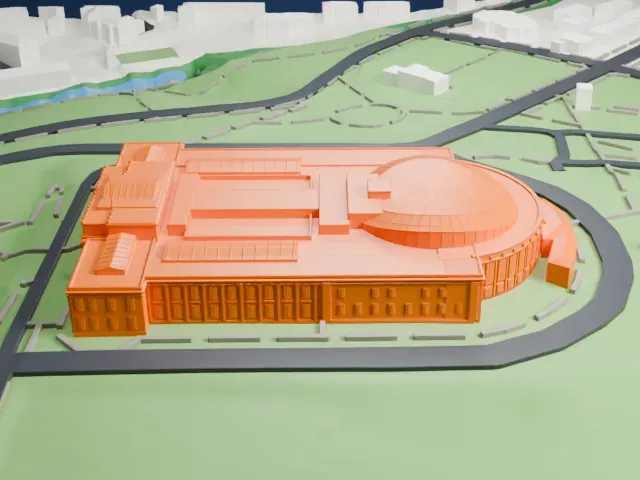 Auckland War Memorial Museum model, West view