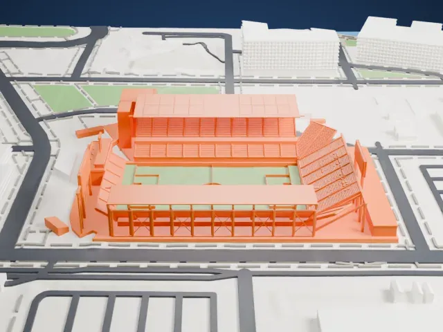 Audi Field model, West view