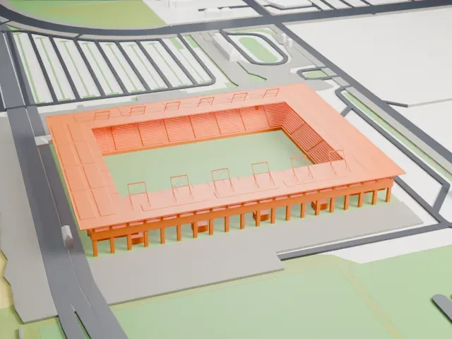 Audi Sportpark model, East view