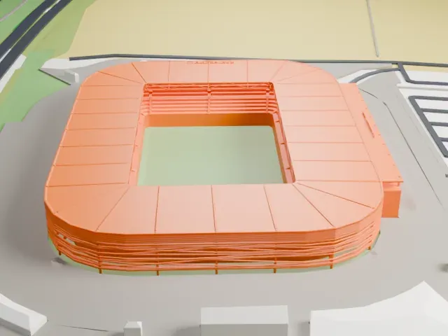 Augsburg Arena (WWK Arena) model, North view